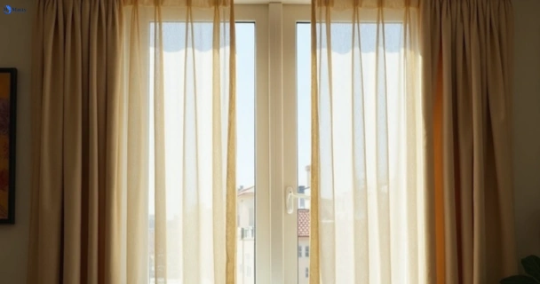 Dusty and dull curtains in beaumont-hills-nsw before steam cleaning